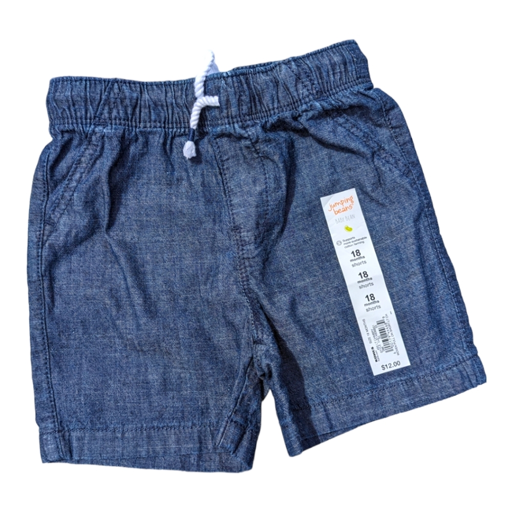 Jumping Beans Boys 18m Blue Woven Pull-On Short w/ Drawstring